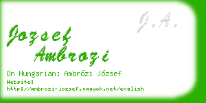 jozsef ambrozi business card